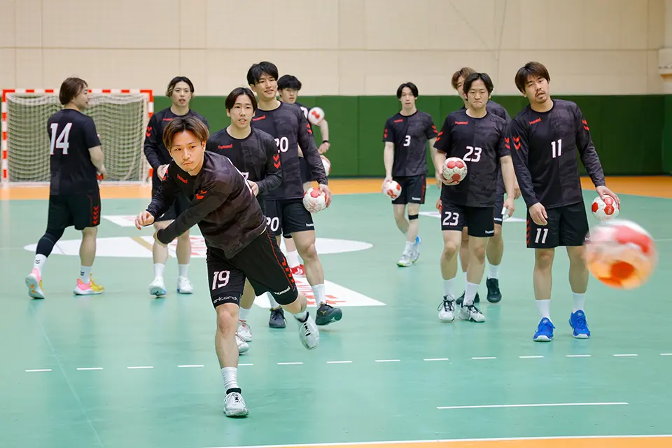 シュート練習の様子