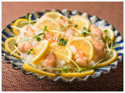 海老とレモンのちらし寿司