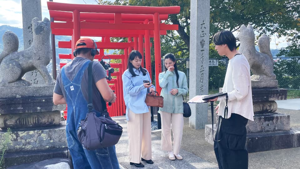 三原ロケの観光シーン撮影