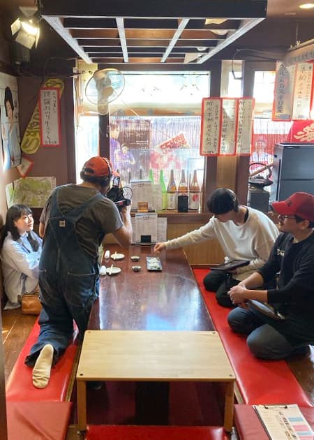 店内での撮影風景