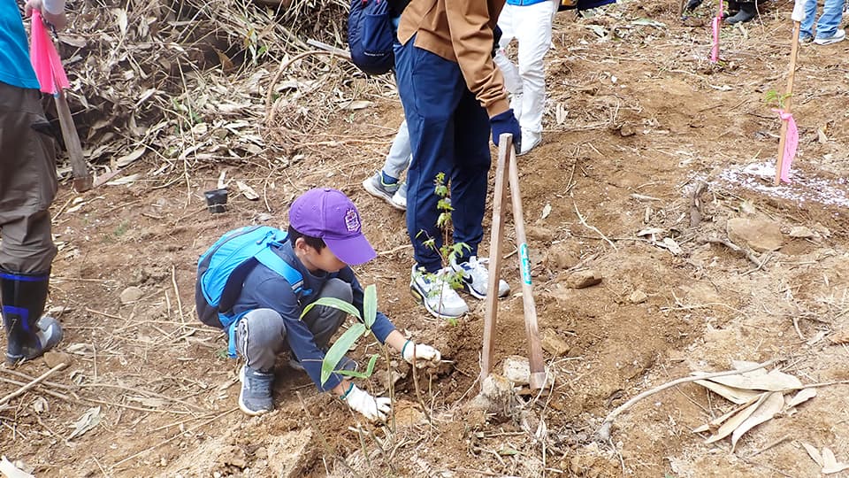 森づくりに参加するお子さん