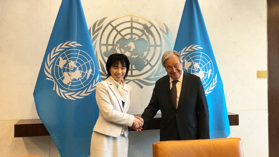 横田知事とグテーレス国連事務総長