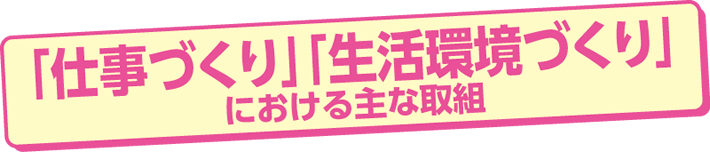 「仕事づくり」「生活環境づくり」における主な取組