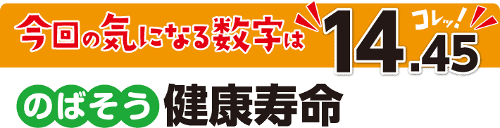 今回の気になる数字はコレッ！“14.45”　のばそう健康寿命