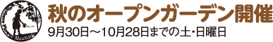 秋のオープンガーデン開催　9月30日～10月28日までの土・日曜日