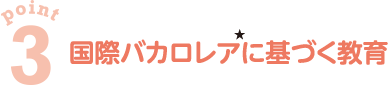 point3　国際バカロレア*に基づく教育