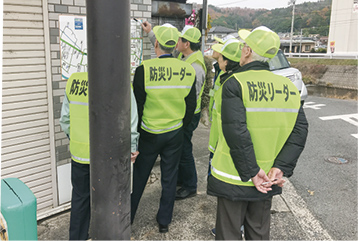 自主防災組織の訓練の様子