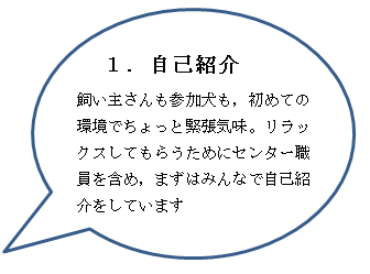 まずはみんなの自己紹介。緊張ほぐしてリラックス！