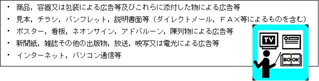 広告その他の表示の範囲の説明書イラスト