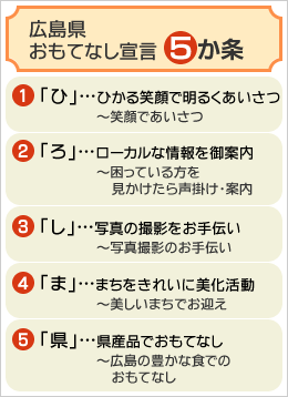 おもてなし宣言　５ヶ条