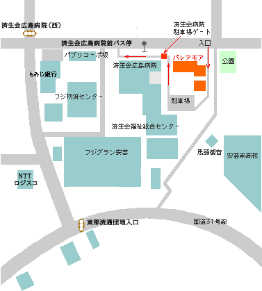 センター付近の詳細図の地図