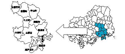 尾三地域の地図