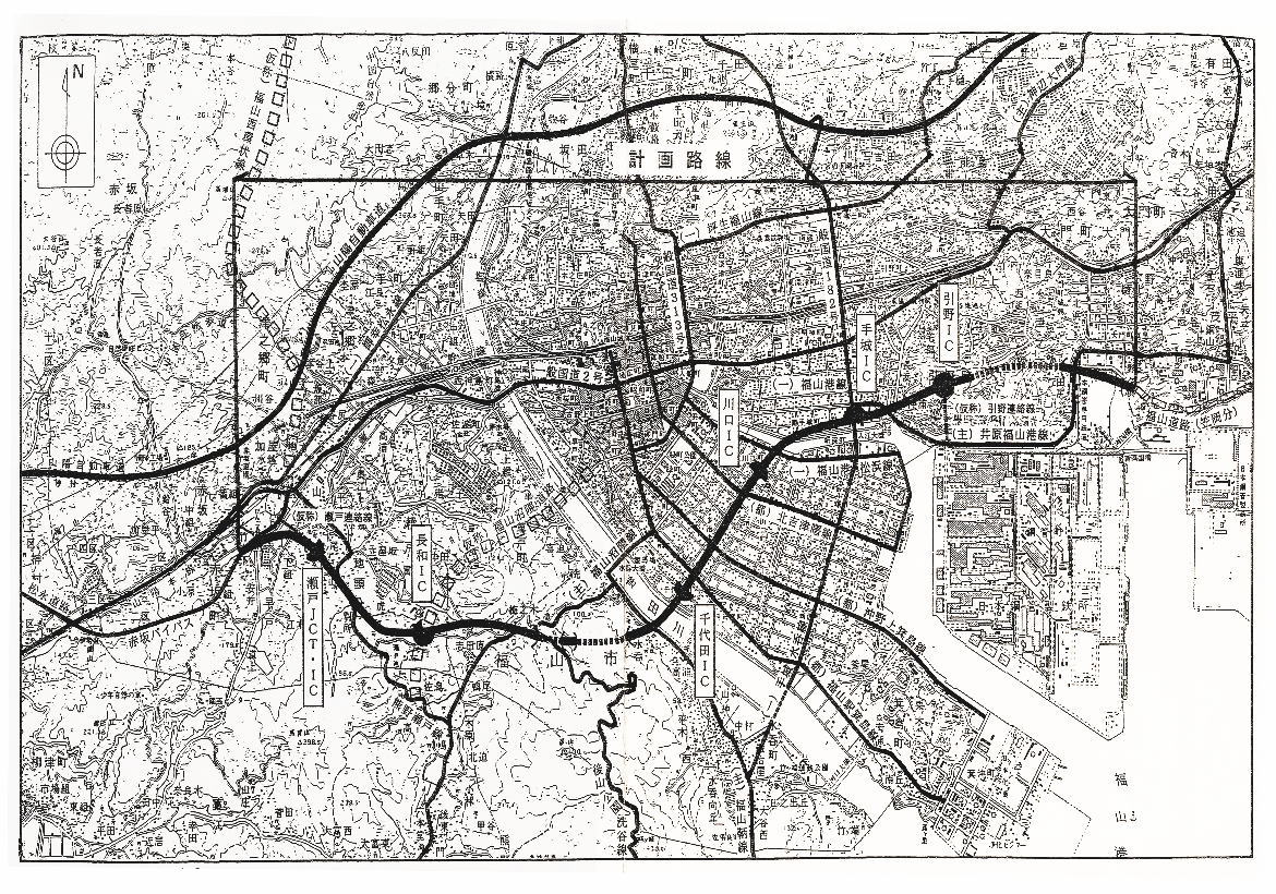福山道路事業実施区域（福山市）