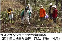 カスミサンショウウオの産卵調査