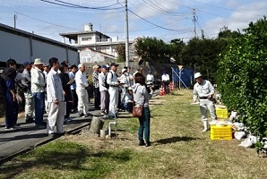 ①主幹形施肥技術（竹岡氏）