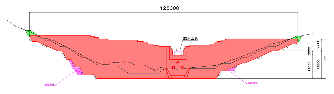 黒瀬川左６隣　正面図