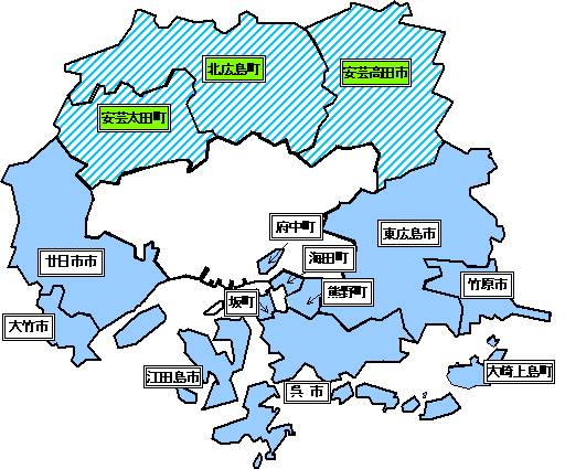 西部教育事務所芸北支所管内地図