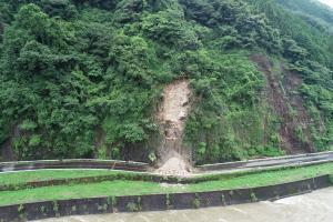 国道433号加計地区の災害の様子