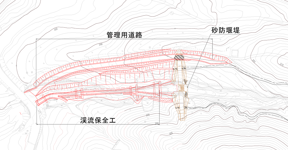 平面図　渓流保全工追加