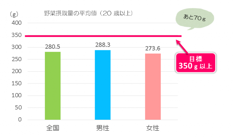 野菜摂取量の平均