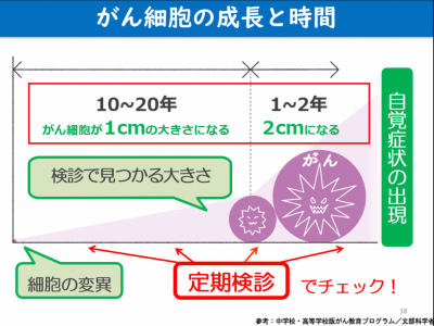 １センチになるまでには10から20年，その後２センチになるまでには１～２年と言われています。