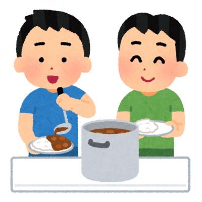 カレーを食べる