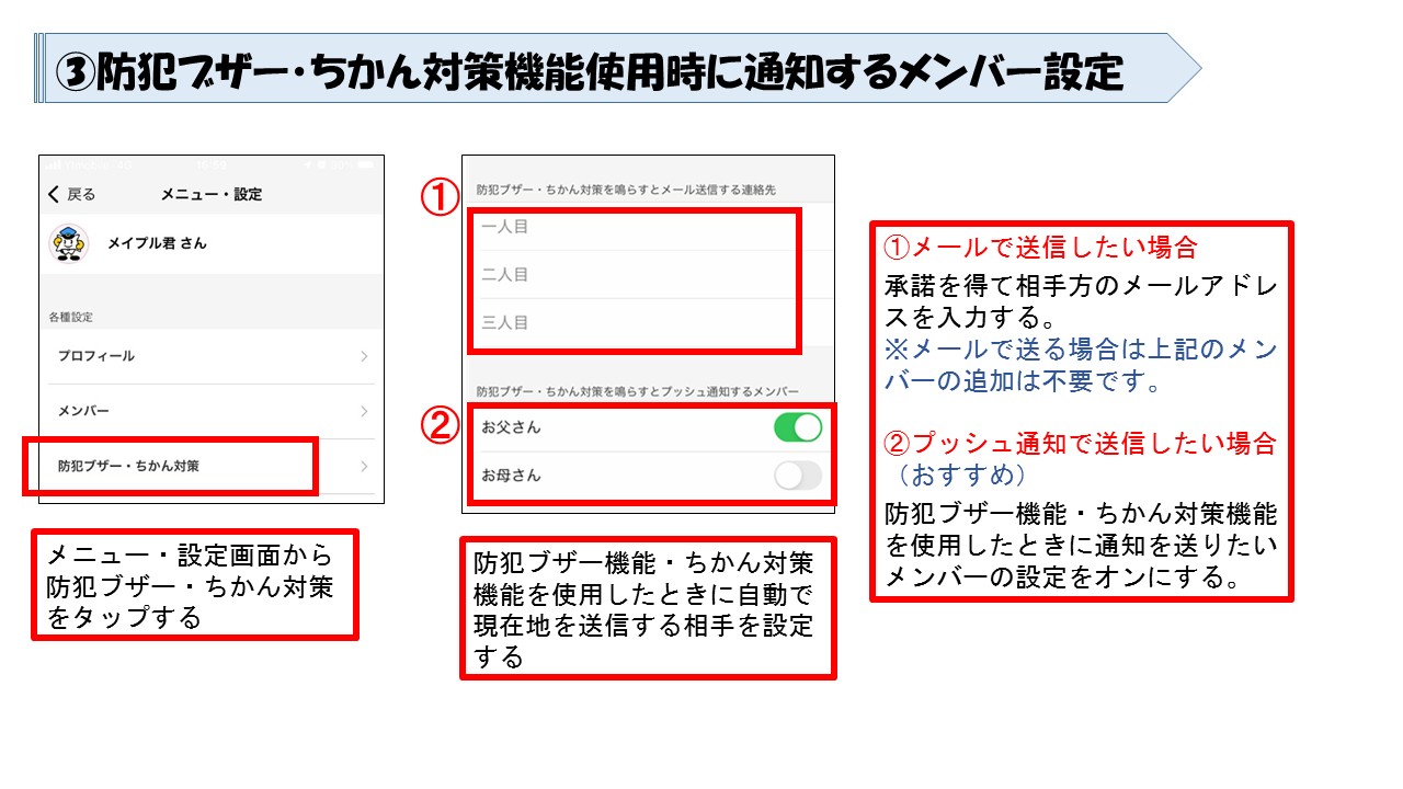 通知メンバー設定