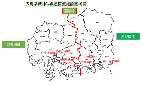 精神科医療施設圏域図