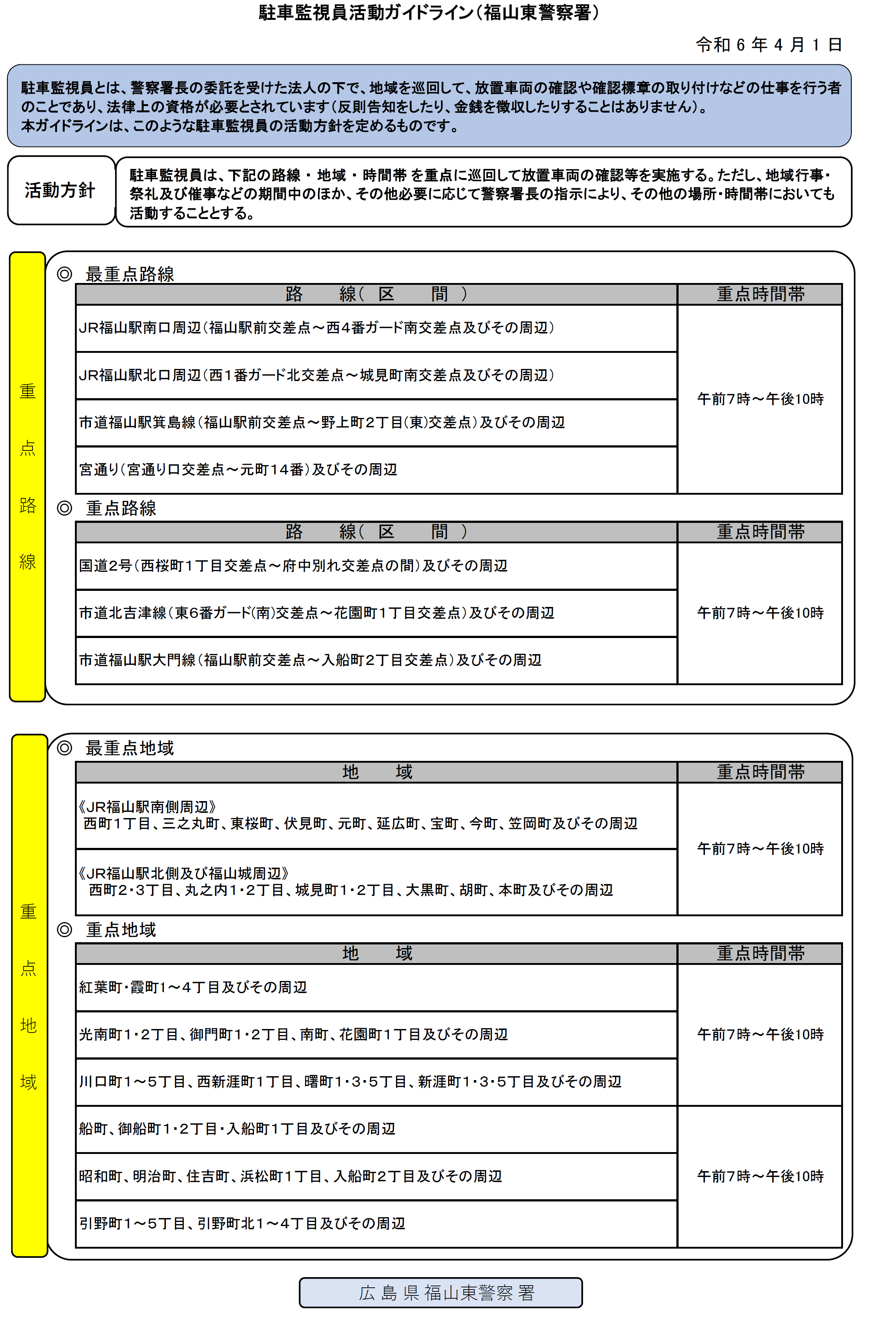 福山東署ガイドライン