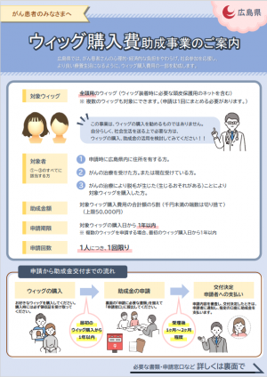 ウィッグ購入費助成事業の御案内表面