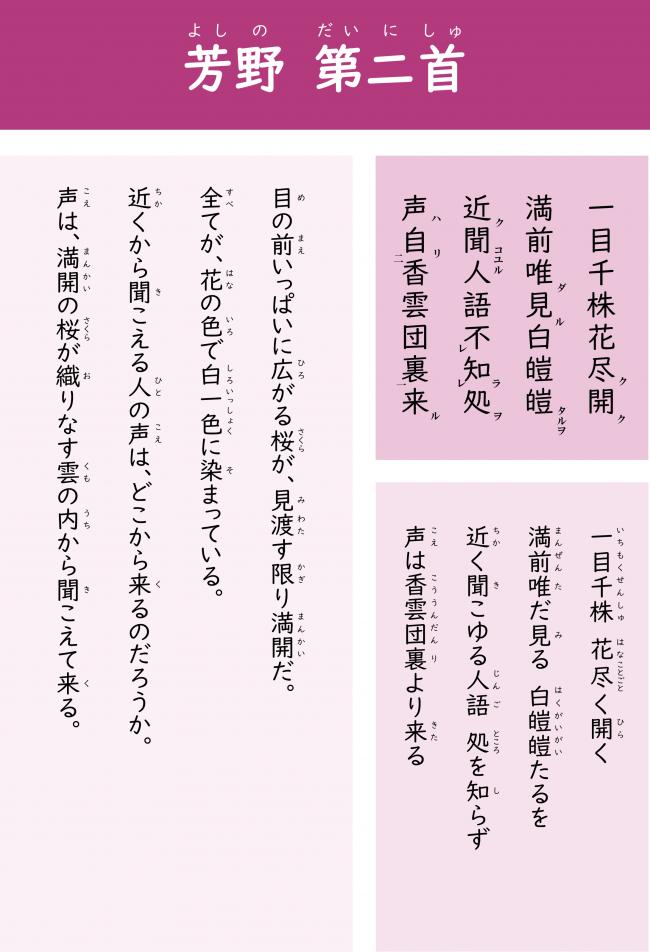 漢詩「芳野第二首」原文・訓読・意訳