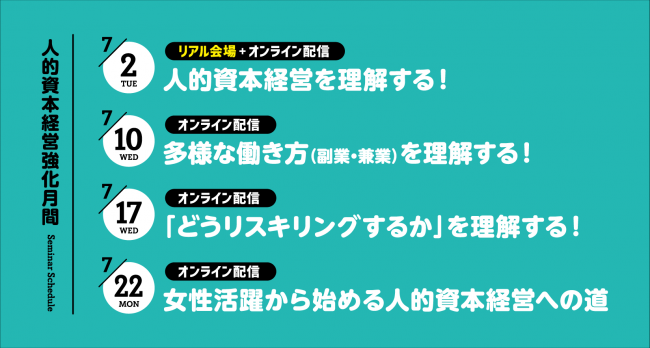 各セミナー日程