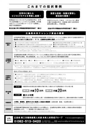 チャレンジ資金概要チラシ（裏）