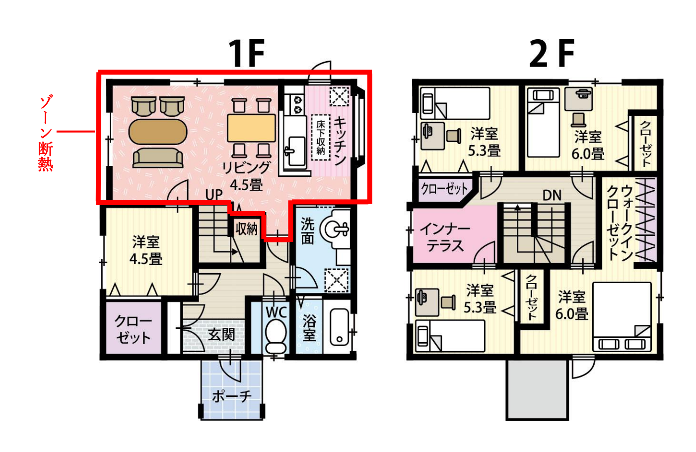 ゾーン断熱の図