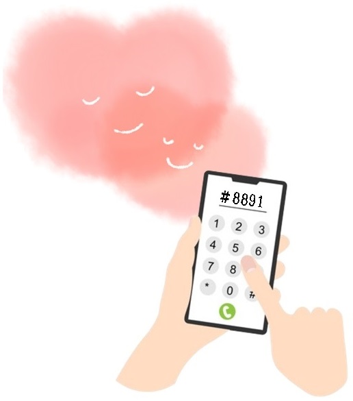 電話をかけようとしているところ