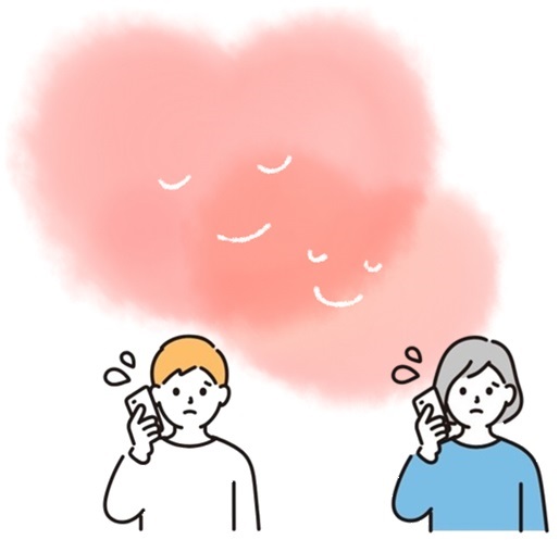 電話をかけている人