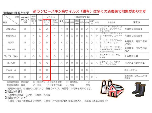 消毒種類と効果