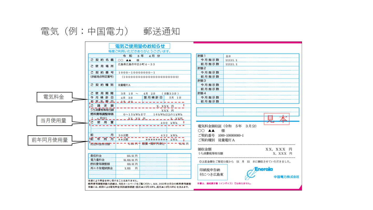 検針票（電気）