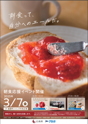 女性の朝食応援ポスター