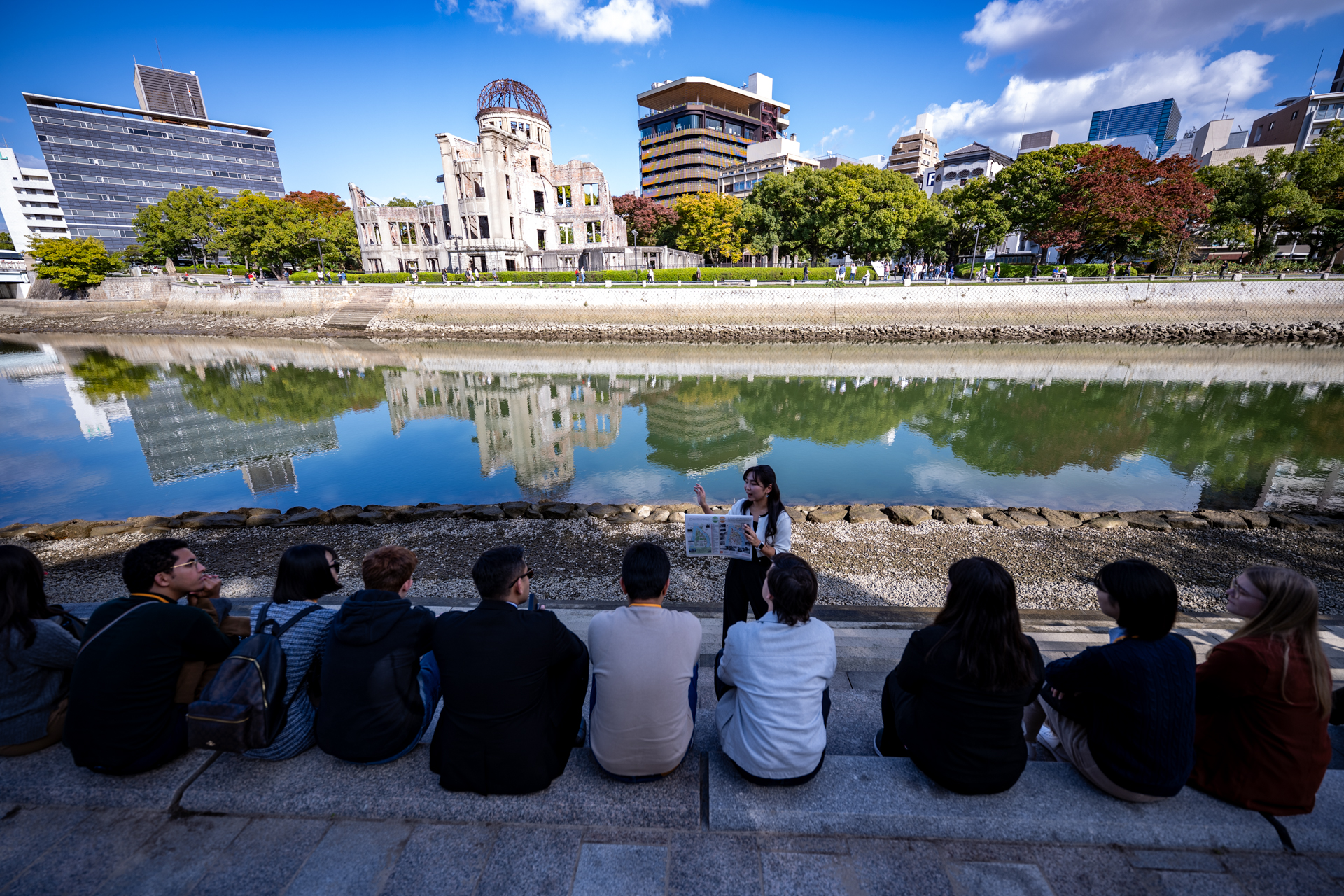 Guided tour of Peace Memorial Park_Hiroshima-ICAN Academy 2024
