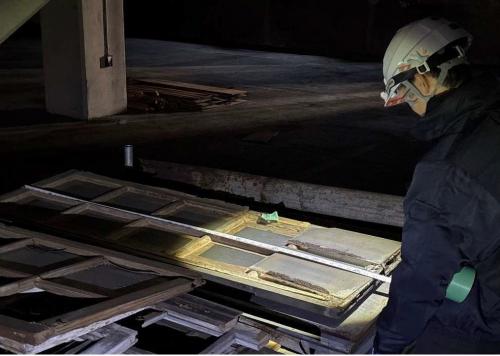 木製建具の計測状況