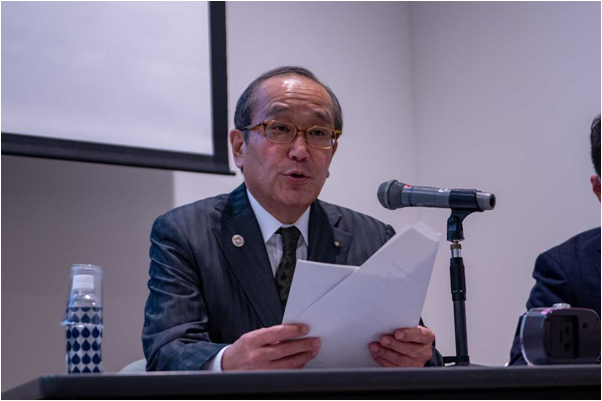 Mayor Matsui explains the City of Hiroshima's peace initiatives 