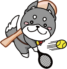 テニスをするひろしばけん