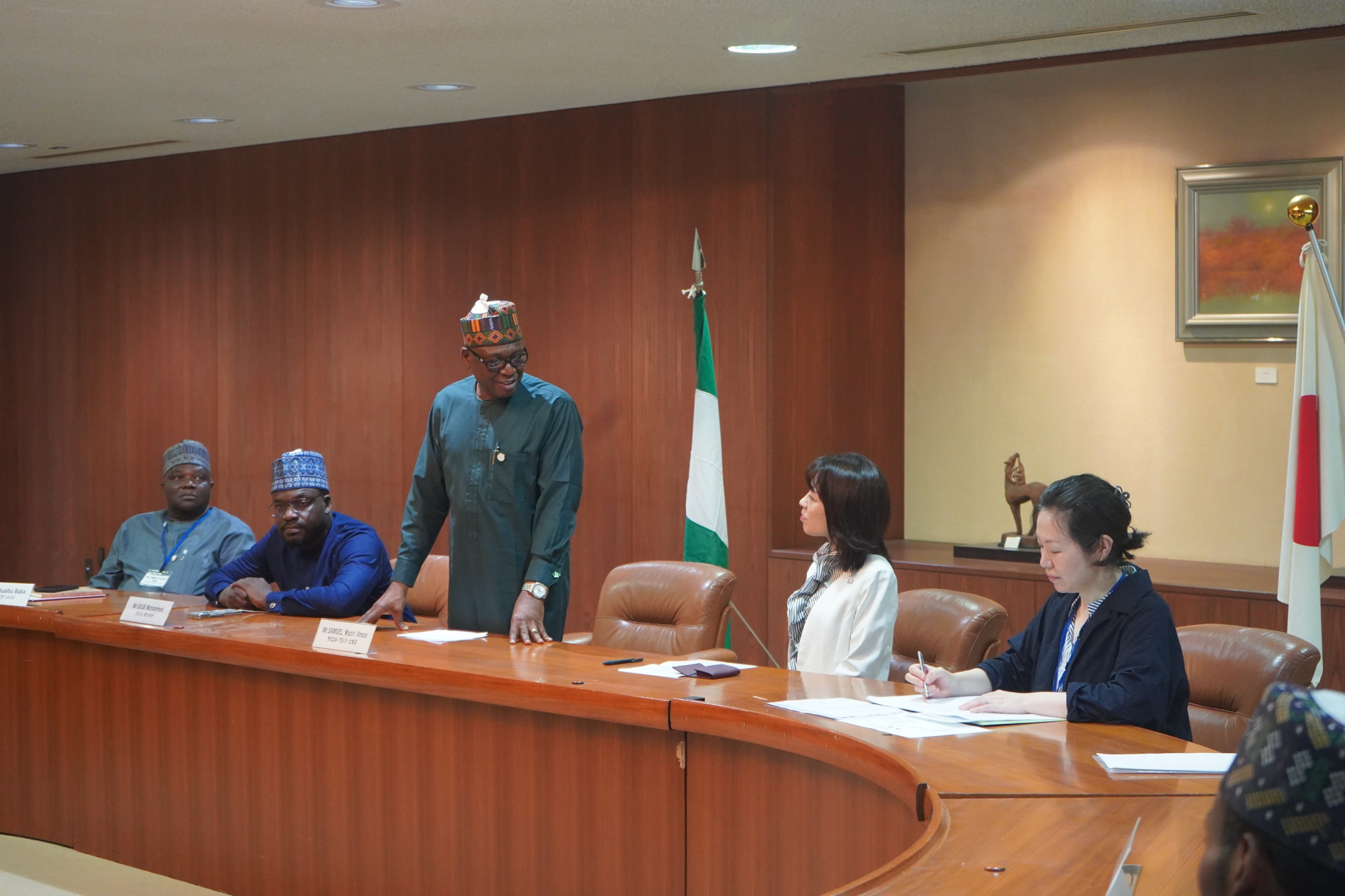 ナイジェリア訪問団代表の北東部開発委員会総支配人サミエル様からご挨拶