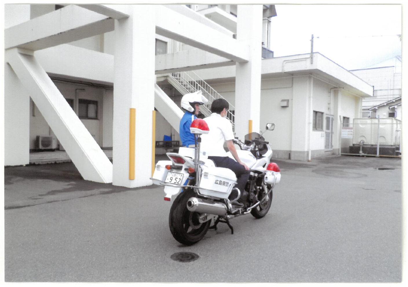 白バイ乗車体験の様子