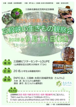 三段峡の生きもの観察会