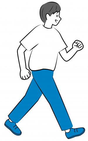 歩く男性