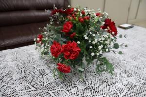 生徒制作のフラワーアレンジメント