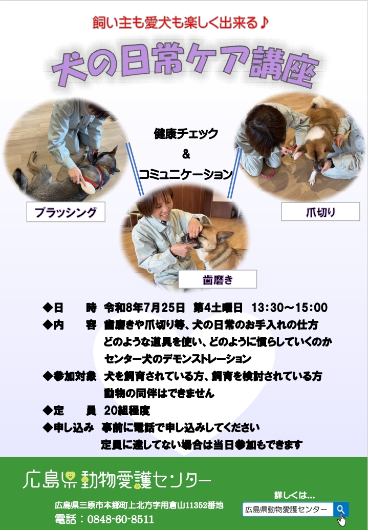 日常ケア講座のリーフレット