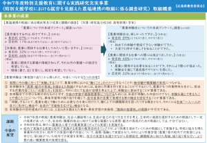 令和７年度特別支援教育に関する実践研究充実事業（特別支援学校における就労を見据えた農福連携の取組に係る調査研究）取組概要２